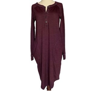 Wool& Georgia Henley Dress Merino Wool Blend Wooland Size Extra Small